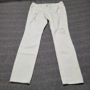 True Freedom Womens Jeans 11 Ivory Skinny Toothpick Stretch Denim Pants